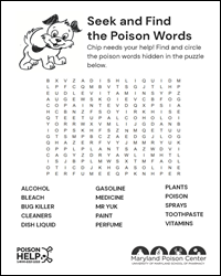 Thumbnail of the MPC's 'Seek and Find the Poison Words' activity sheet
